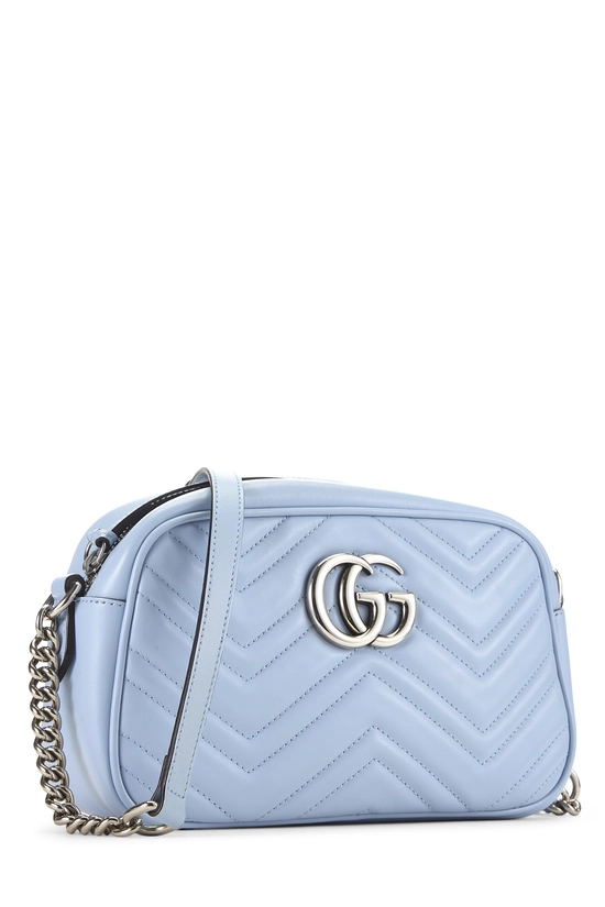 Blue Leather GG Marmont Crossbody Bag Small, , large image number 1