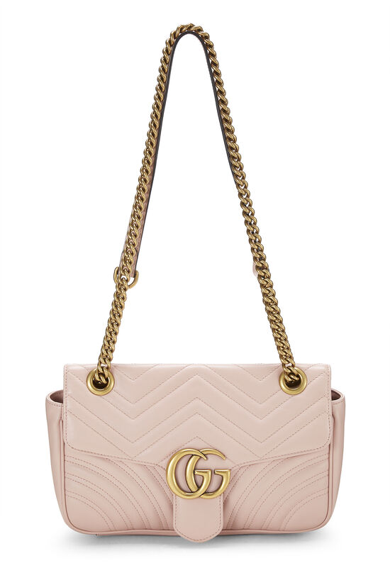 Pink Leather GG Marmont Matelassé Shoulder Bag Small, , large image number 1