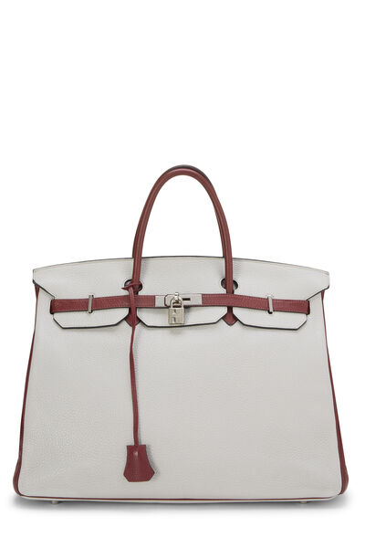 Pearl Grey, Rouge H Clemence Horseshoe Birkin 40