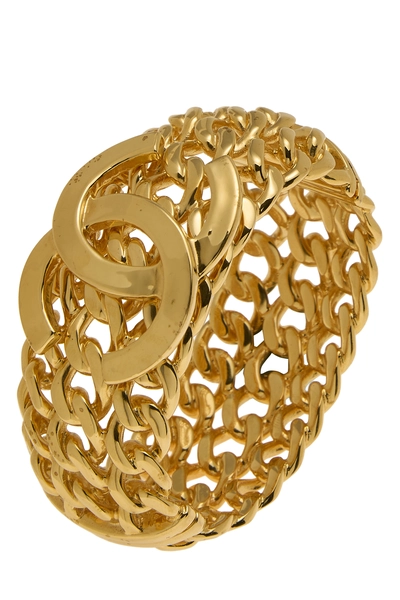 Gold 'CC' Chain Bangle