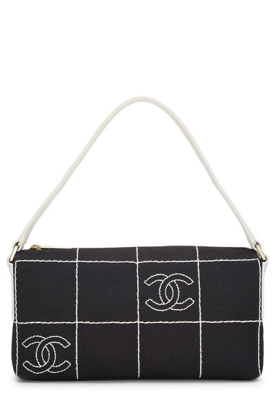Black & White Canvas Chocolate Bar Wild Stitch Shoulder Bag