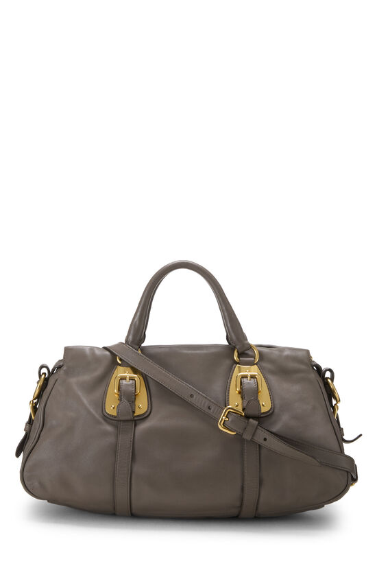 Grey Calfskin Bauletto Handbag Medium, , large image number 3