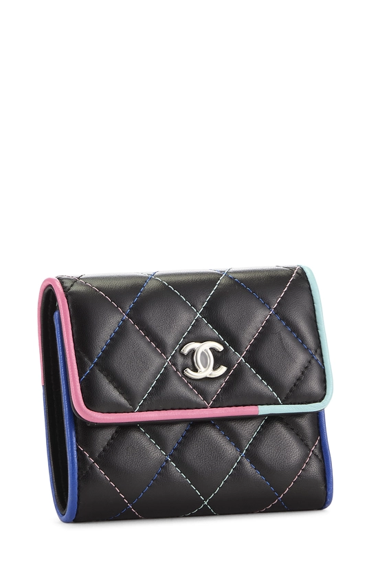 Black Quilted Lambskin Wallet, , large image number 1