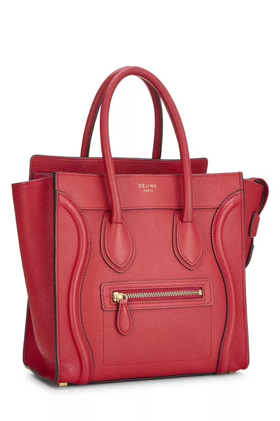 Red Drummed Calfskin Luggage Micro, , large image number 1