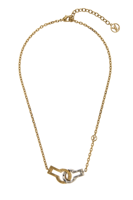 Silver & Gold Twins Rock Necklace, , large image number 0