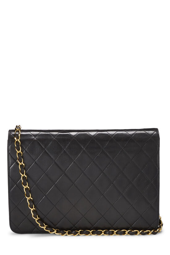 Chanel Black Quilted Lambskin Mini Full Flap Bag Gold Hardware