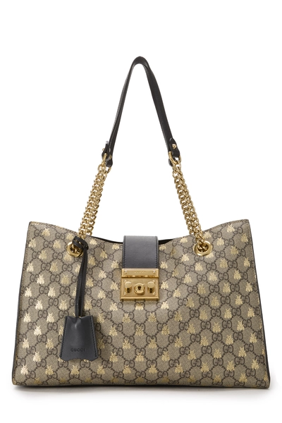 Black Original GG Supreme Bee Padlock Shoulder Medium
