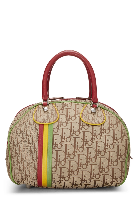Brown Trotter Coated Canvas Rasta Bowler Bag, , large image number 0