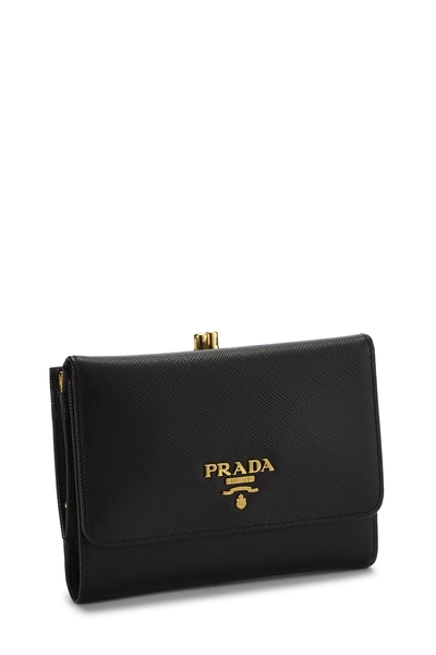 Black Saffiano Compact Wallet, , large