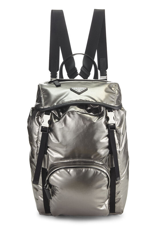 Silver Nylon Backpack, , large image number 0