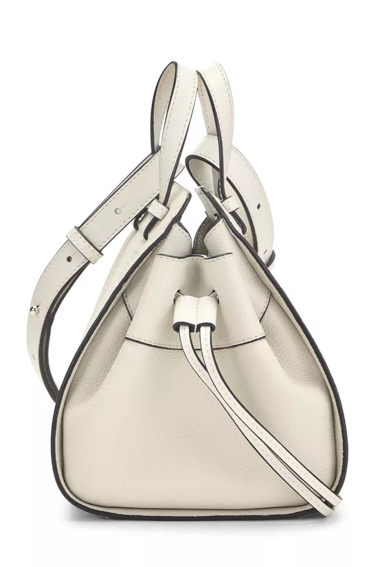 White Calfskin Hammock Drawstring Bag Mini, , large image number 2