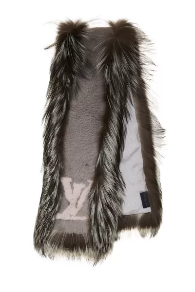 Grey Fur Logo Muffler