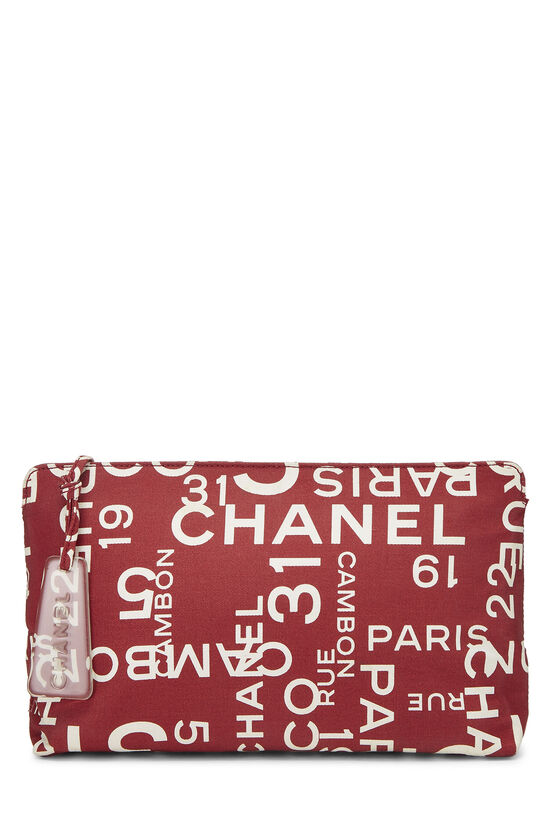 Red & White Canvas Rue Cambon Pouch, , large image number 0