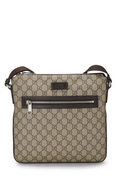 Gucci Original GG Supreme Canvas Zip Pocket Flat Messenger