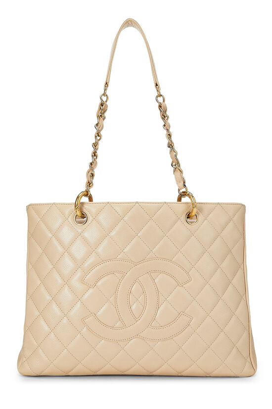 Beige Quilted Caviar Grand Shopping Tote (GST), , large image number 6
