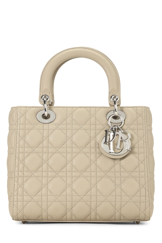 Beige Cannage Quilted Calfskin Lady Dior Medium, , large image number 0