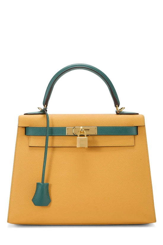 Jaune d'or & Menthe Epsom Horseshoe Kelly Sellier 28, , large image number 0