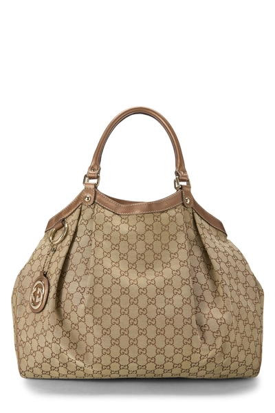 Brown Original GG Canvas Lurex Sukey Tote Large