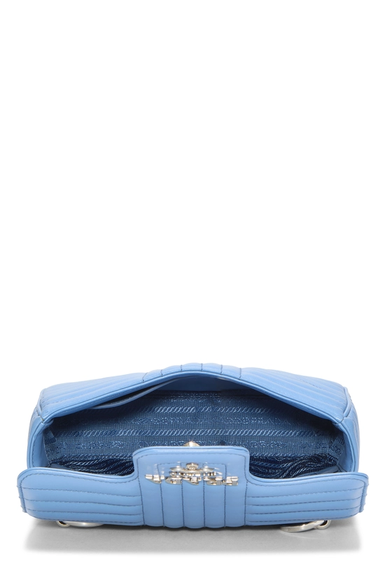 Blue Calfskin Diagramme Flap Bag Small, , large image number 5