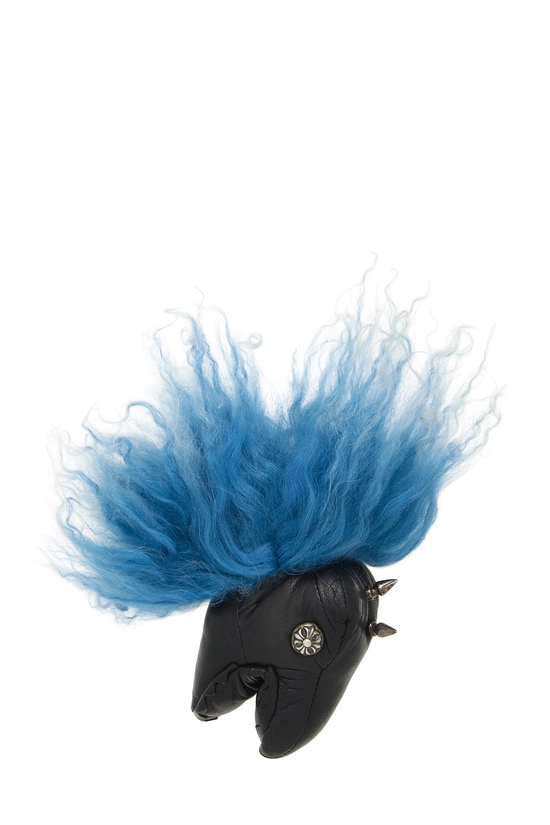 Black Leather Dinosaur Keychain, , large image number 1