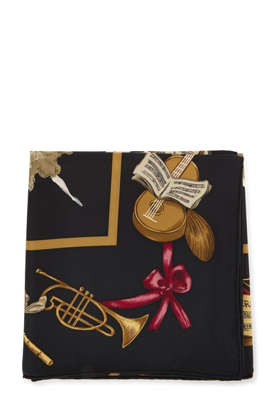 Black & Multicolor 'La Danse' Silk Scarf 90, , large
