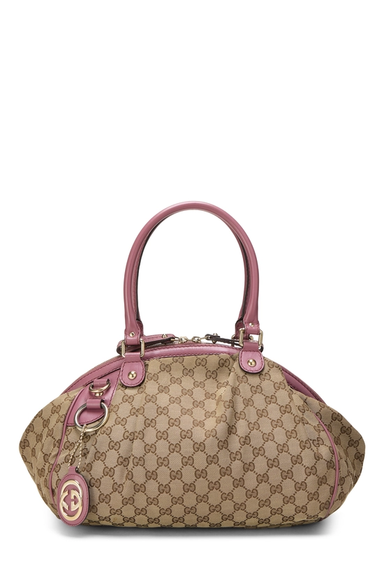 Pink Original GG Canvas Sukey Boston Handbag, , large image number 0