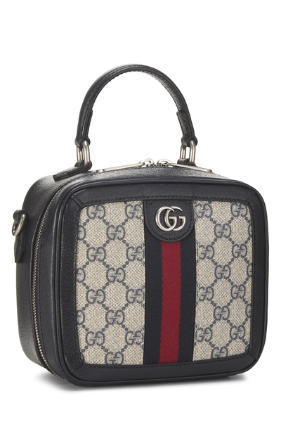 Gucci Navy GG Supreme Canvas Ophidia Top Handle Bag Mini — photo 2