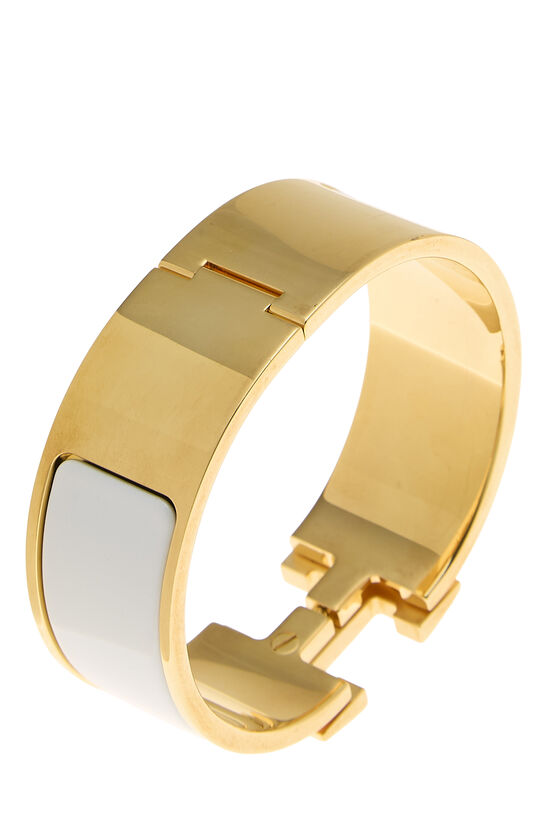 White Enamel Gold Clic-Clac H Wide, , large image number 1