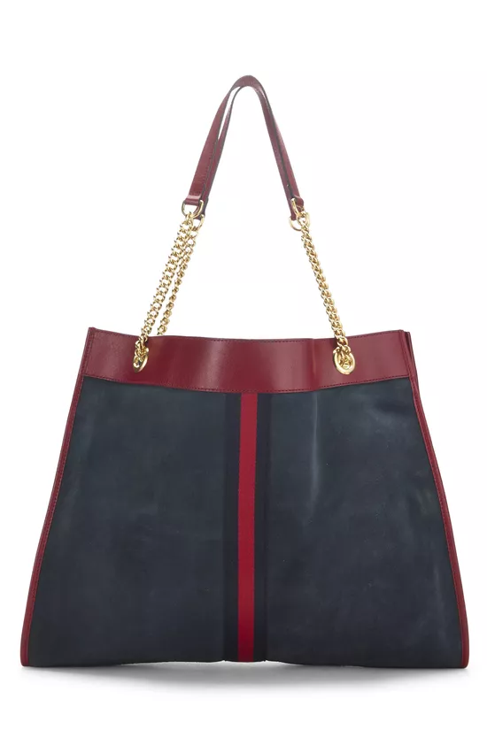 Navy Suede Web Rajah Tote Large, , large image number 3