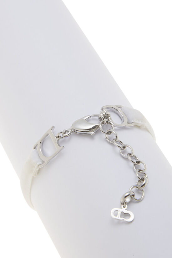 Pink & White Velvet Girly Trotter Bracelet, , large image number 1