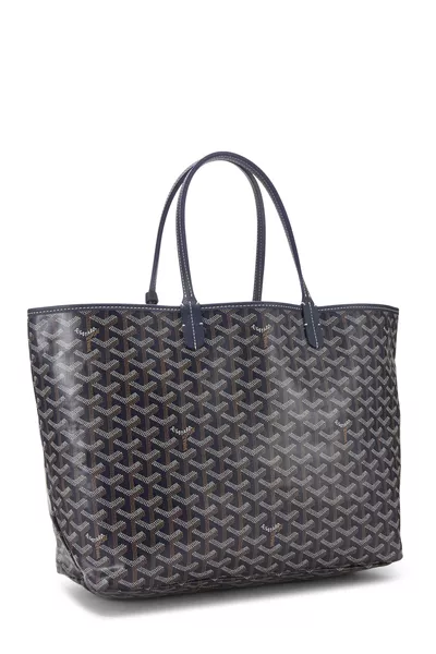 Navy Goyardine Canvas Saint-Louis PM, , large