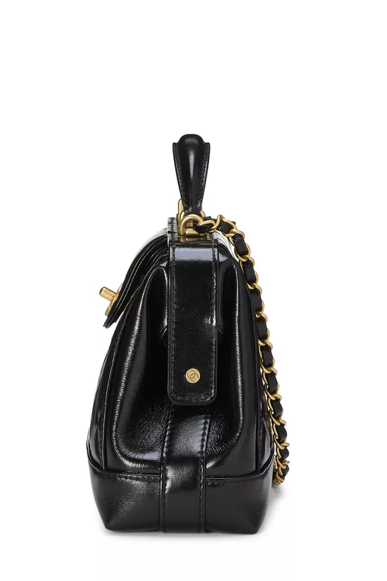 Pre-Owned Black Lambskin Coco Doctor Top Handle Bag Small