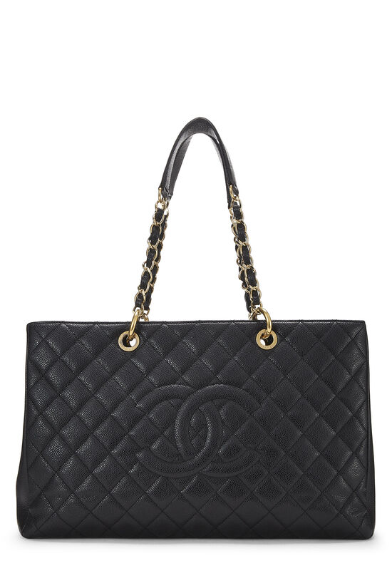 Black Quilted Caviar Grand Shopping Tote (GST) XL