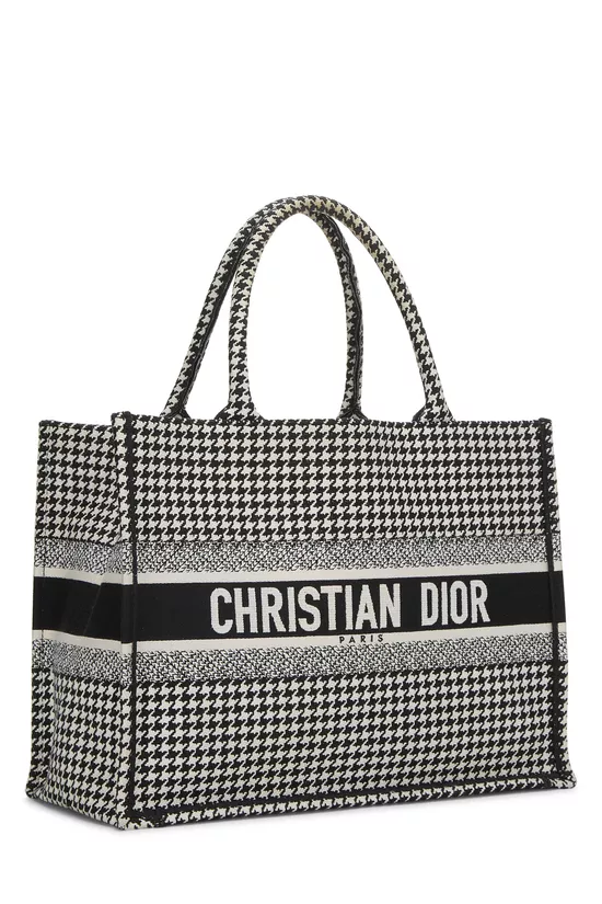 Black Houndstooth Canvas Book Tote Medium, , large image number 1