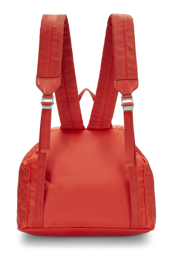 Orange GG Nylon Double Pocket Backpack, , large image number 4