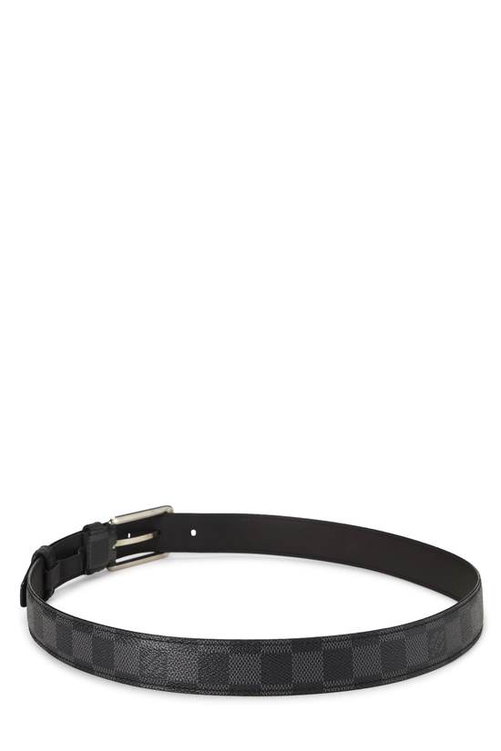 Pre-Owned Black Damier Graphite Ceinture 90 QJA81PDYKB000 display picture 2