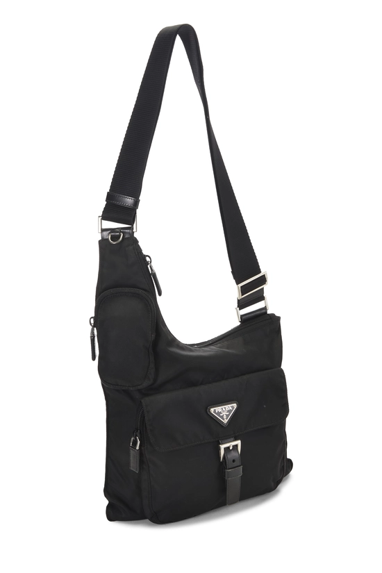 Black Nylon Messenger Bag, , large image number 1