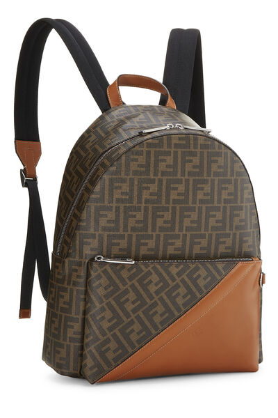 Brown Coated Canvas Backpack, , large