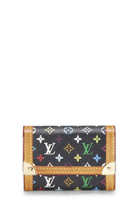 Takashi Murakami x Louis Vuitton Black Monogram Multicolore Porte-Monnaie Viennois Wallet