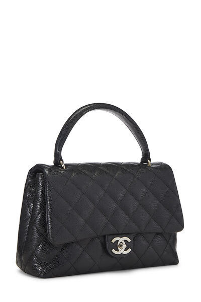 Black Quilted Caviar Kelly Small, , large