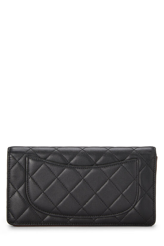 Black Quilted Lambskin Classic Long Flap Wallet, , large image number 2
