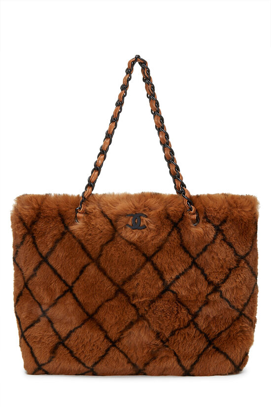 Brown Fur Chain Tote, , large image number 0