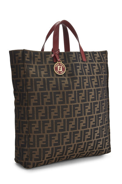 Brown Zucca Canvas Vertical Tote Medium, , large