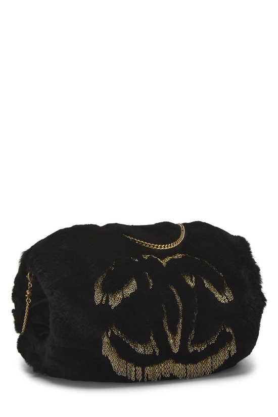 Black Lapin Fur Muff, , large image number 1