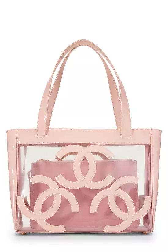 Pink Vinyl 3 'CC' Tote Bag Medium, , large image number 0