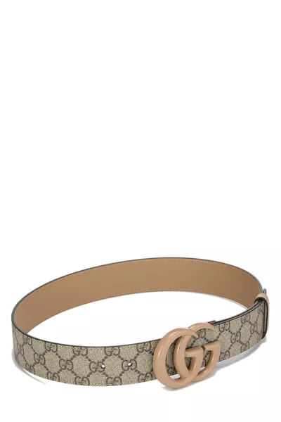 Beige GG Supreme Marmont Belt 75, , large