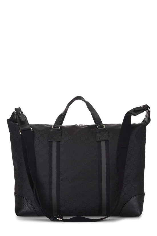 Black GG Nylon Duffle Bag XL, , large image number 3