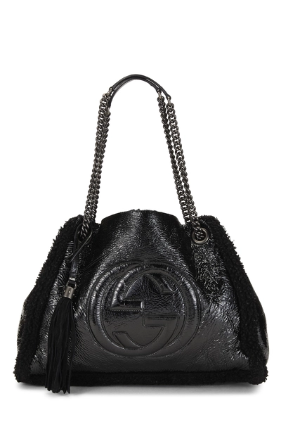 Black Patent Leather Soho Chain Tote