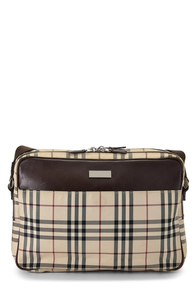 Burberry Brown House Check Nylon Messenger Large