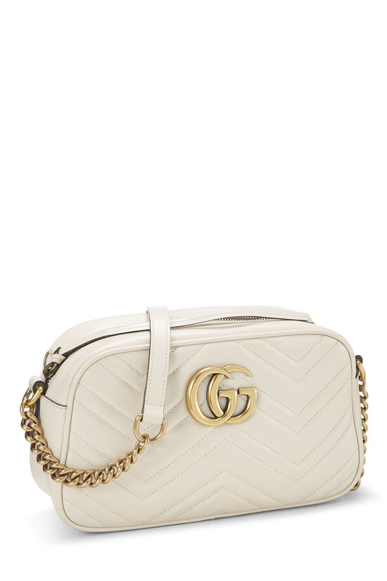 Cream Leather GG Marmont Crossbody Bag Small, , large image number 1